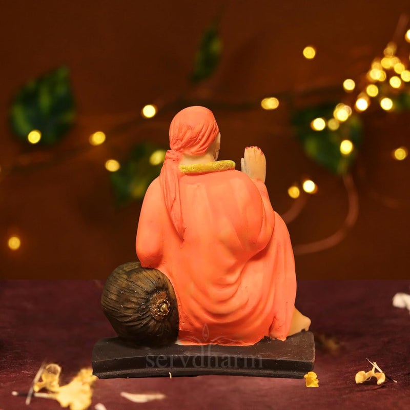 Servdharm Handcrafted Sai Baba Idol Decorative Statues God Idols for Pooja Gifting Home Decor 6 Inches 720 G - Image 3