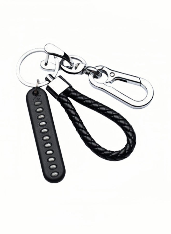 Generic Anti loss car keychain,telephone number plate woven rope lock key chain, car keychain accessories【Black】  - Image 1