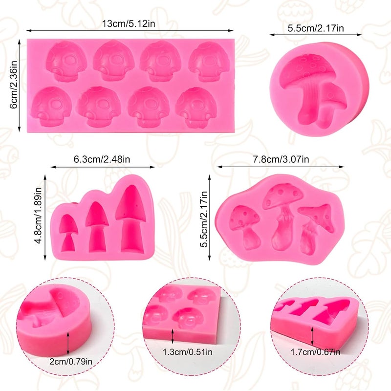 FMOACEN Mushroom Chocolate Molds, Mushroom Shaped Silicone Molds, Cute Candy Vegetable Fondant Molds, Cake Candy Chocolate Polymer Clay, Gummy, Crafting Projects Cupcake Topper Decor - Image 2