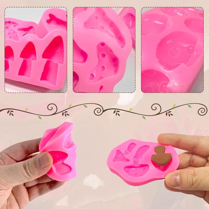 FMOACEN Mushroom Chocolate Molds, Mushroom Shaped Silicone Molds, Cute Candy Vegetable Fondant Molds, Cake Candy Chocolate Polymer Clay, Gummy, Crafting Projects Cupcake Topper Decor - Image 4