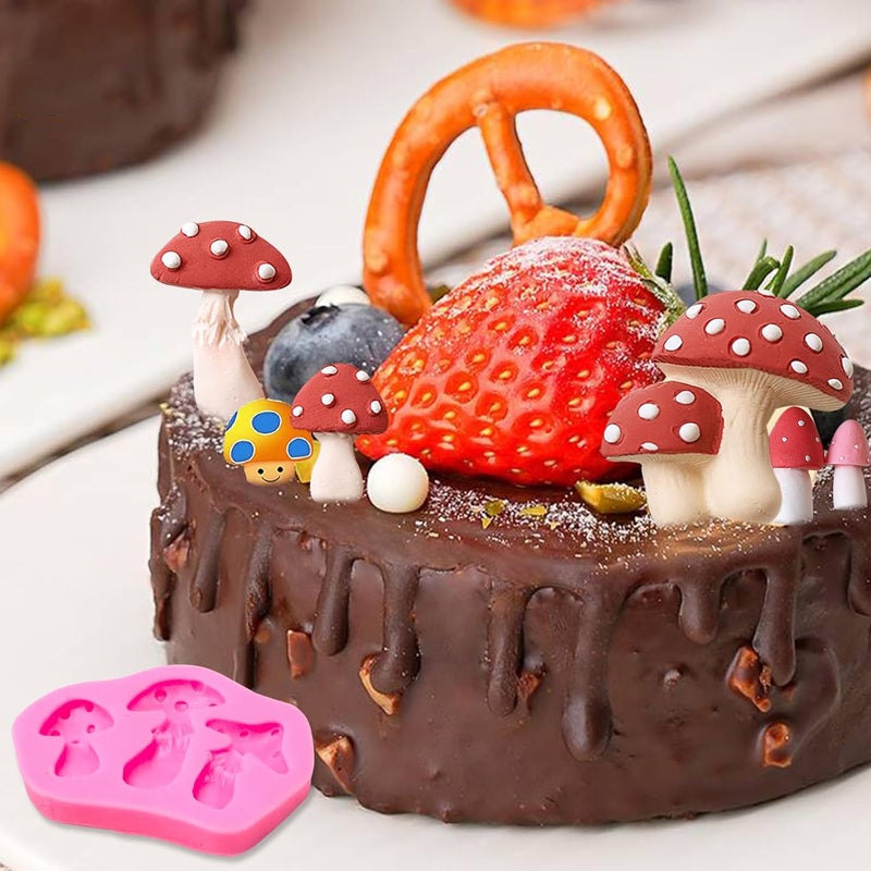 FMOACEN Mushroom Chocolate Molds, Mushroom Shaped Silicone Molds, Cute Candy Vegetable Fondant Molds, Cake Candy Chocolate Polymer Clay, Gummy, Crafting Projects Cupcake Topper Decor - Image 5
