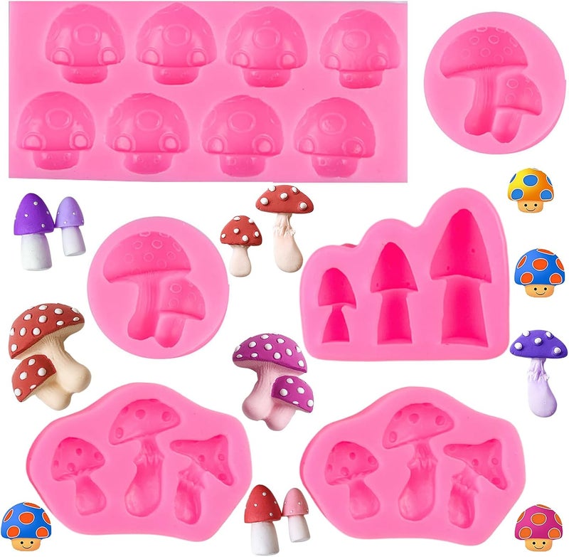 FMOACEN Mushroom Chocolate Molds, Mushroom Shaped Silicone Molds, Cute Candy Vegetable Fondant Molds, Cake Candy Chocolate Polymer Clay, Gummy, Crafting Projects Cupcake Topper Decor - Image 1