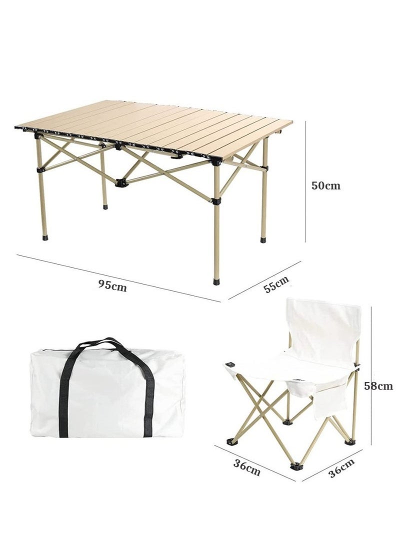 Mereza Camping Furniture Set, Foldable Camping Table and Chairs, Portable Family Travel Camping Picnic Table and Chairs Set, Multifunctional Foldable Travel Table and Chairs Set Camping Table for Outdoor Barbecue, Cooking, Party, Beach - Image 4