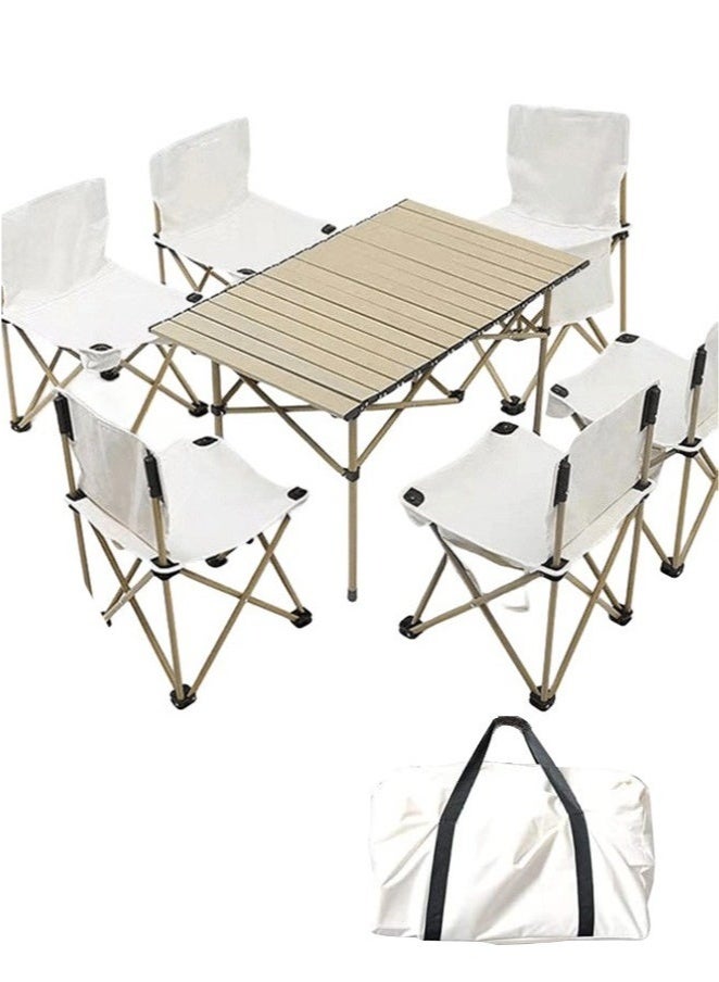 Mereza Camping Furniture Set, Foldable Camping Table and Chairs, Portable Family Travel Camping Picnic Table and Chairs Set, Multifunctional Foldable Travel Table and Chairs Set Camping Table for Outdoor Barbecue, Cooking, Party, Beach - Image 1