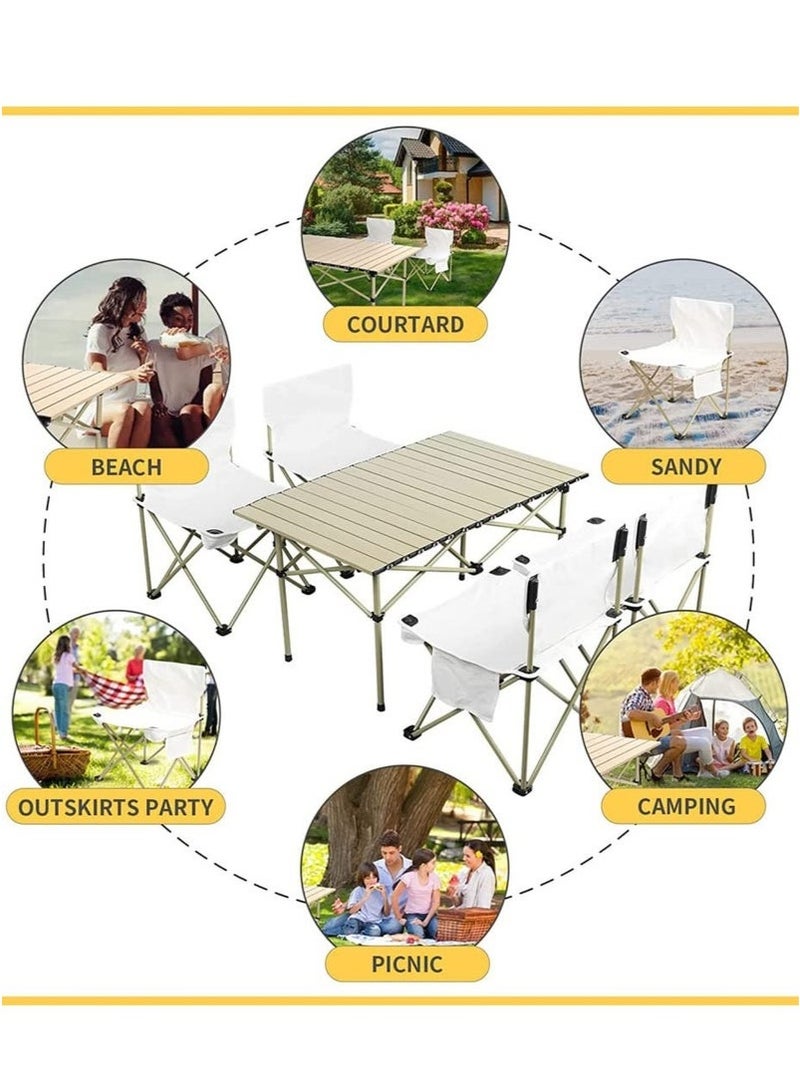 Mereza Camping Furniture Set, Foldable Camping Table and Chairs, Portable Family Travel Camping Picnic Table and Chairs Set, Multifunctional Foldable Travel Table and Chairs Set Camping Table for Outdoor Barbecue, Cooking, Party, Beach - Image 3