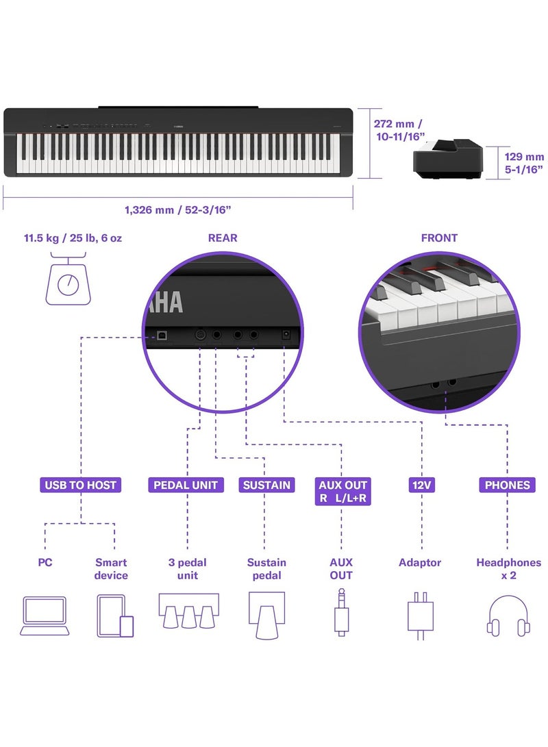 Yamaha P225WH, 88-Key Weighted Action Digital Piano White - Image 5