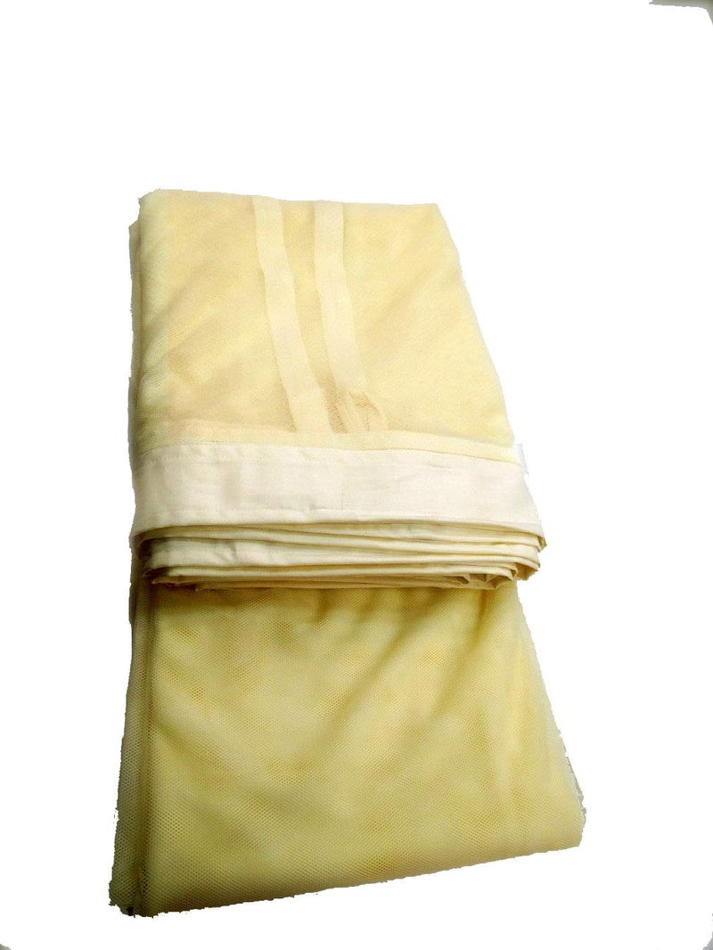 ANS Mosquito Net Polycotton Double Bed Size (Ivory Cream, 6.5 x 6.5 ft) | Durable with Same Color Cotton Border | Free Airflow, Skin-Friendly & Long-Lasting Protection - Image 2