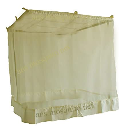 ANS Mosquito Net Polycotton Double Bed Size (Ivory Cream, 6.5 x 6.5 ft) | Durable with Same Color Cotton Border | Free Airflow, Skin-Friendly & Long-Lasting Protection - Image 5