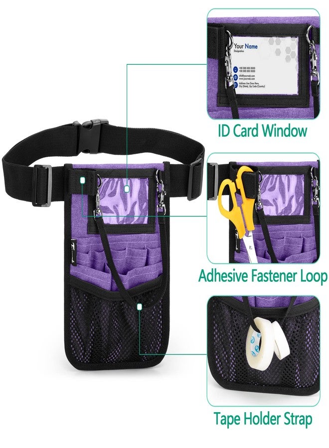 Trunab Nurse Fanny Pack with Tape Holder and Multiple Compartments, Nurse Belt Organizer with Adjustable Waist Strap, Nurse Tool Belt for Scissors, Gauze and Other Medical Supplies,Purple - Image 3