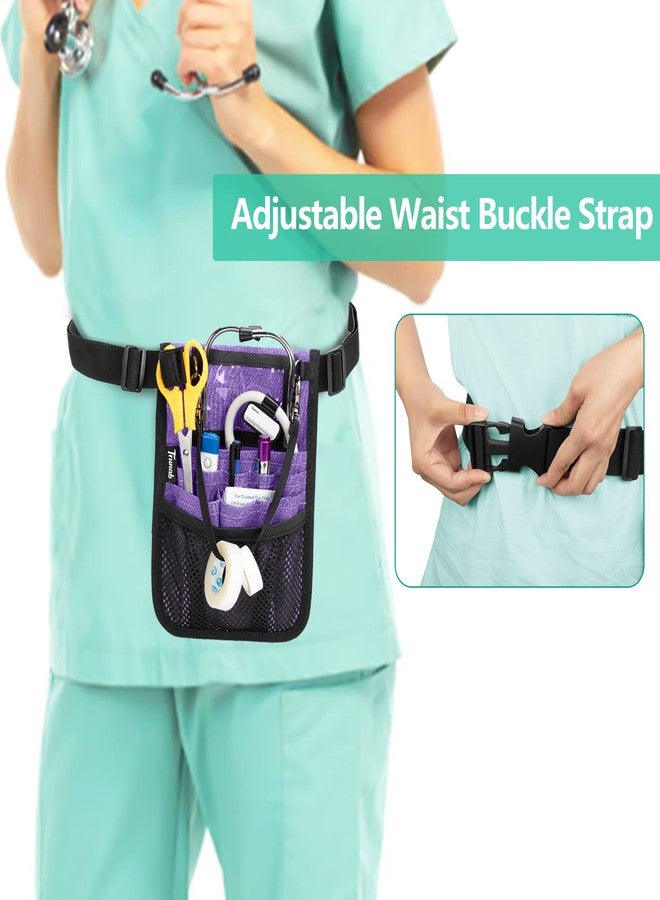 Trunab Nurse Fanny Pack with Tape Holder and Multiple Compartments, Nurse Belt Organizer with Adjustable Waist Strap, Nurse Tool Belt for Scissors, Gauze and Other Medical Supplies,Purple - Image 2