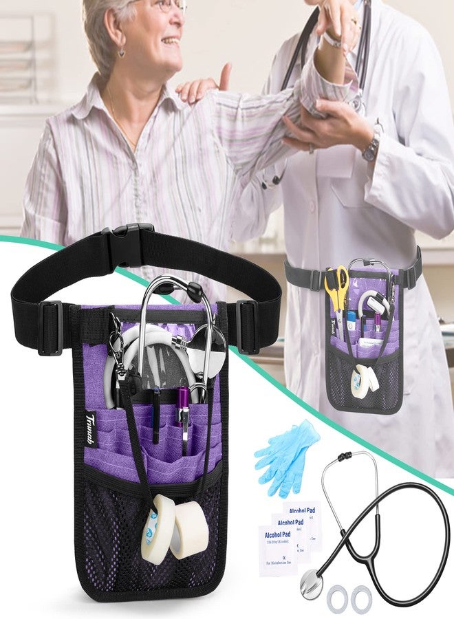 Trunab Nurse Fanny Pack with Tape Holder and Multiple Compartments, Nurse Belt Organizer with Adjustable Waist Strap, Nurse Tool Belt for Scissors, Gauze and Other Medical Supplies,Purple - Image 5