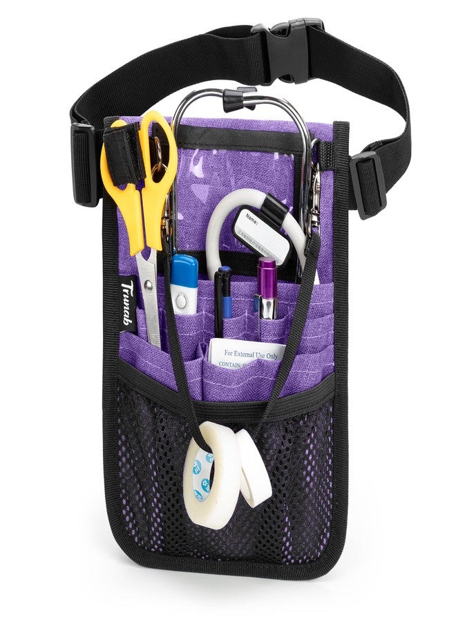 Trunab Nurse Fanny Pack with Tape Holder and Multiple Compartments, Nurse Belt Organizer with Adjustable Waist Strap, Nurse Tool Belt for Scissors, Gauze and Other Medical Supplies,Purple - Image 1