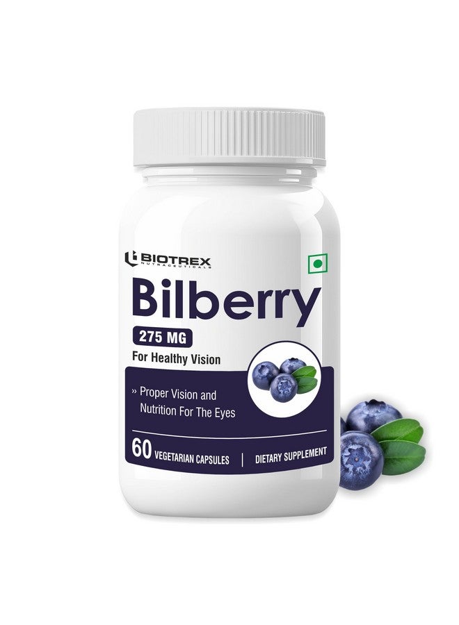 Biotrex Nutraceuticals Biotrex Bilberry Extract - 275mg (60 Capsules), Dietary Supplement for Eye health - Image 1