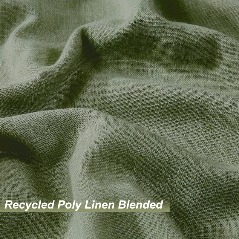 Vision Home Sage Green Pinch Pleated Full Blackout Curtains Linen Blended Room Darkening Curtain Panels 90 inch for Living Room Bedroom Thermal Insulated Pinch Pleat Drapes with Hooks 40" Wx90 Lx2 - Image 4