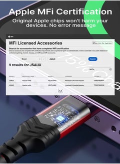 JSAUX iPhone Headphone Adapter, Lightning to 3.5mm [Apple MFi Certified] Compatible with iPhone 14/14 Pro Max-12/11/SE/X/XR/XS/8-Red  - Image 2