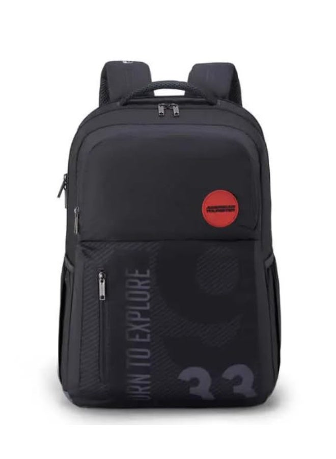 American Tourister Zipper Hall 3.0 Polyester Men's 5 Compartment Backpack (Free Size, Black)