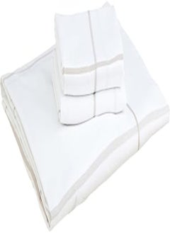 Ariika Percale fitted sheet with 2 pillow cases, White, (120x200)cm 2*(50x70)cm