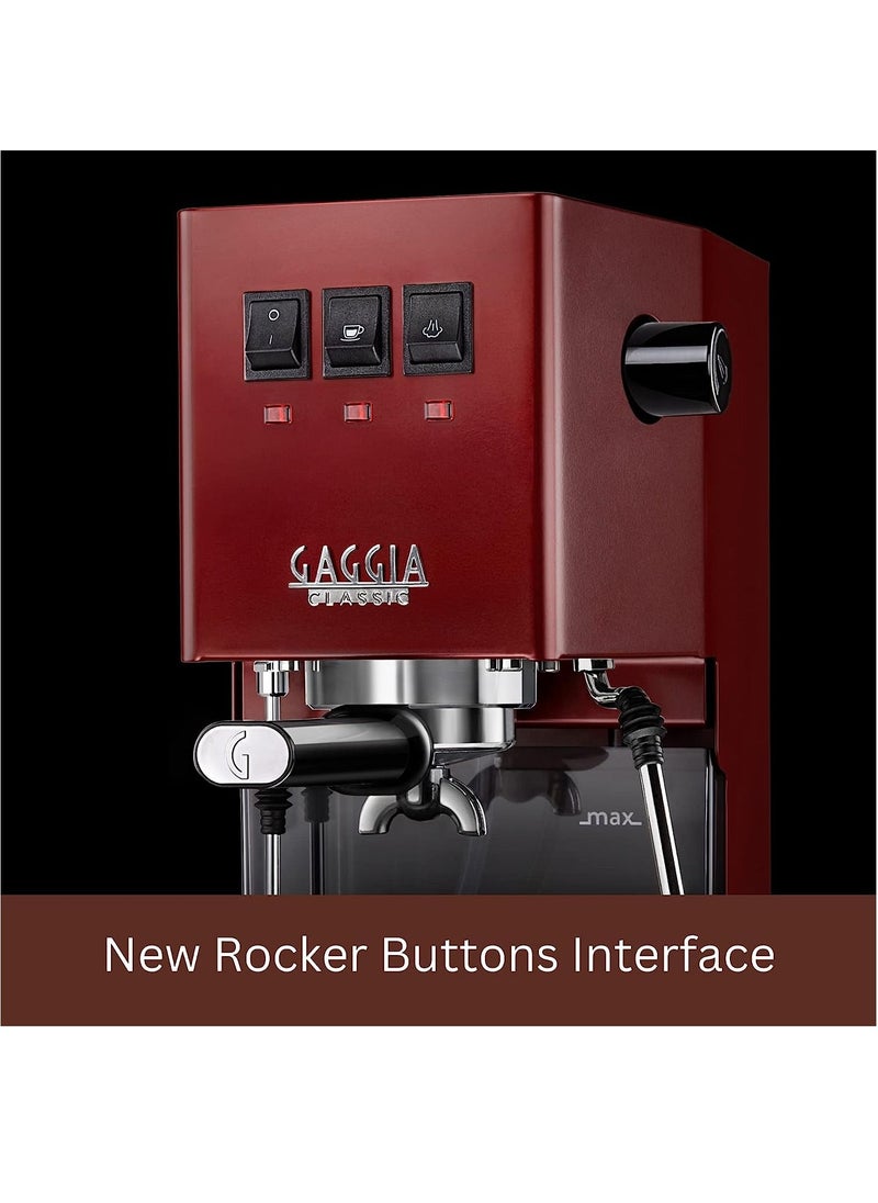 GAGGIA - Gaggia Classic Evo Cherry Red, Manual Espresso Machine, Made in Italy, Coffee machine with Professional Steam Wand, Latte and Cappuccino Maker for Home - Image 1