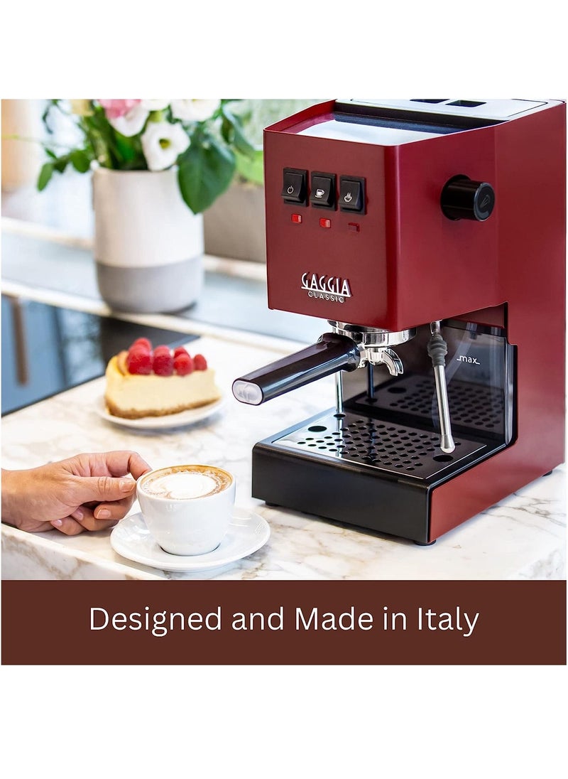 GAGGIA - Gaggia Classic Evo Cherry Red, Manual Espresso Machine, Made in Italy, Coffee machine with Professional Steam Wand, Latte and Cappuccino Maker for Home - Image 1