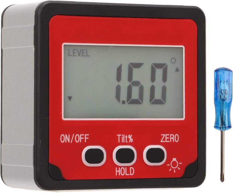 Inclinometer Angle Finder, ±0.1° Precision, Aluminum Alloy ABS, Magnetic Base - Large LED Display, Multiple Units & Modes, Ideal for Woodworking And Construction - Image 1