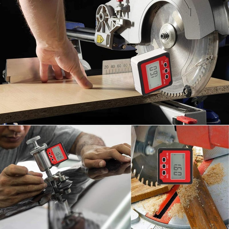 Inclinometer Angle Finder, ±0.1° Precision, Aluminum Alloy ABS, Magnetic Base - Large LED Display, Multiple Units & Modes, Ideal for Woodworking And Construction - Image 3