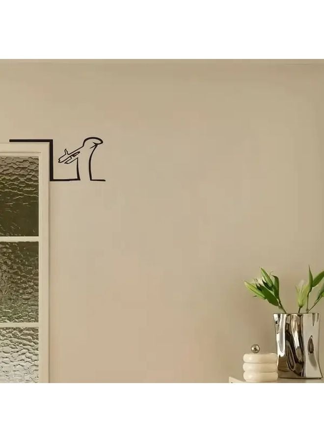 Modern Art Light Switch Wall Decor Humorous Switch Corner Design Black Minimalist Home Accent - Image 4