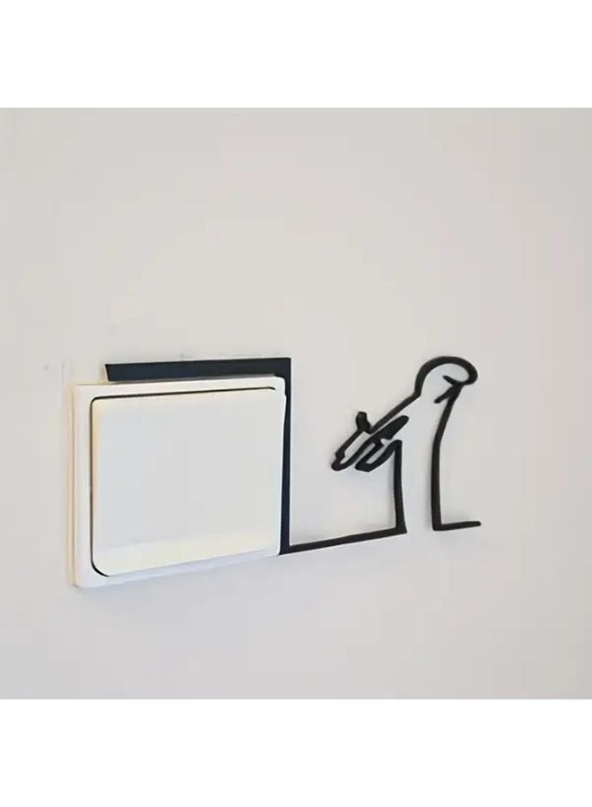 Modern Art Light Switch Wall Decor Humorous Switch Corner Design Black Minimalist Home Accent - Image 2