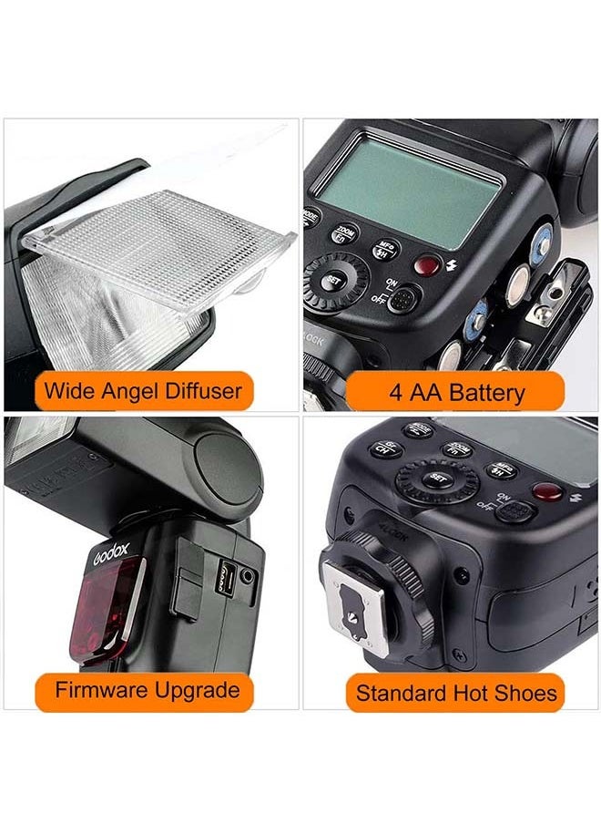 Godox - Godox TT600 2.4G Wireless Flash Speedlite Master/Slave Flash with Built-in Trigger System Compatible for Canon Nikon Pentax Olympus Fujifilm Panasonic (TT600) - Image 1