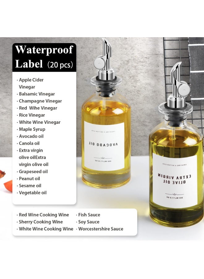 يُسلِّم مجموعة زجاجات لتوزيع زيت الزيتون مع صينية من الخيزران، موزع زيت كلاسيكي فضي، زجاجتان سعة 350 مل، سكاب معدني ثقيل، تخزين وتوزيع في المطبخ - Image 3