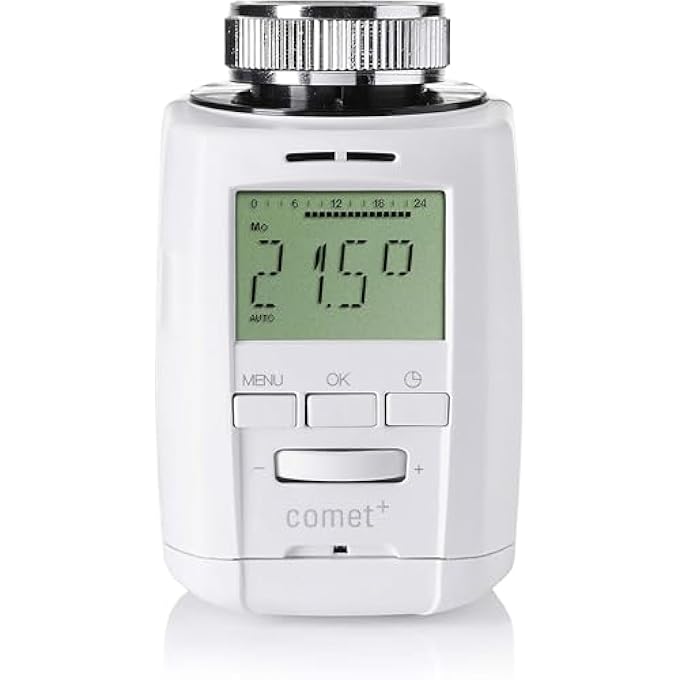 COMET PLUS 700151 RADIATOR THERMOSTAT (INDIVIDUALLY PROGRAMMABLE HEATING THERMOSTAT, SAVE HEATING COSTS, THERMOSTAT HEATING, SET OF 4), COLOUR: WHITE - Image 3