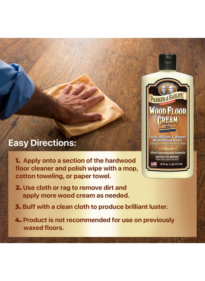Parker & Bailey PARKER & BAILEY WOOD FLOOR CREAM Use on Hardwood, Laminated or Faux Finished Floors. Shine Restorer Protector, Surface Cleaner House Cleaning Supplies Home Improvement, Natural Look, Cuts Grease  - Image 4
