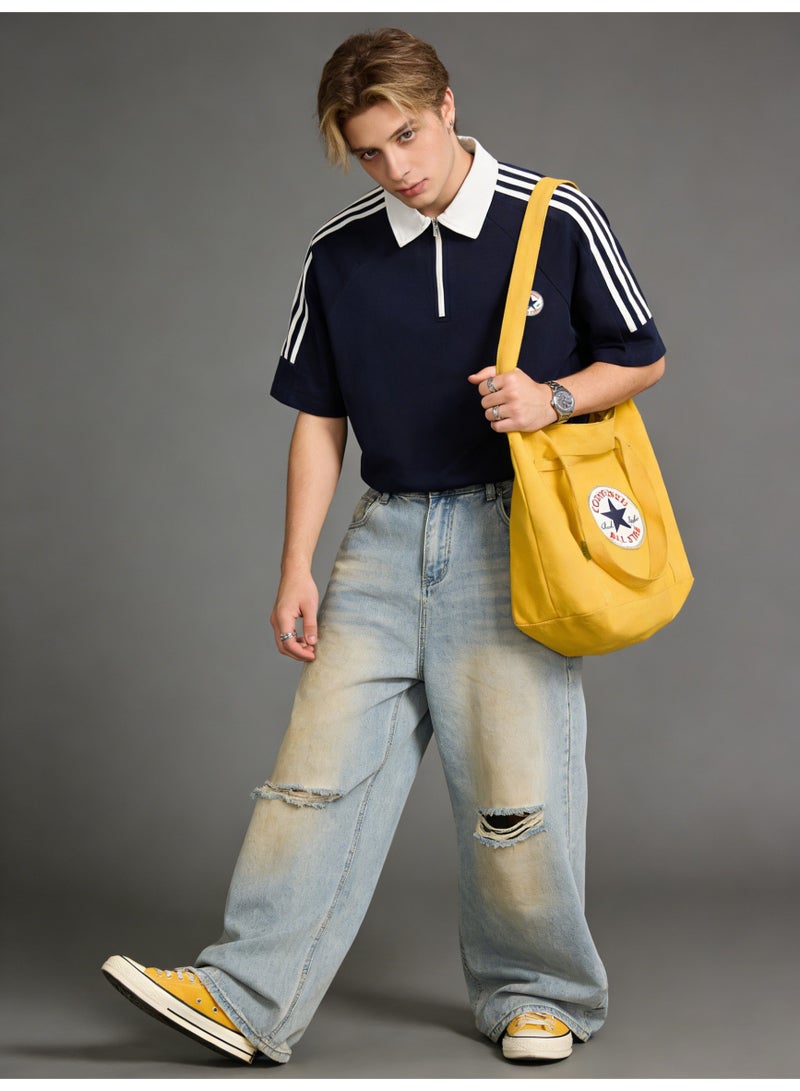 كونفرس CONVERSE الكلاسيكية سحب البولو تصميم الشعور أكاديمية الرياح القمصان القصيرة - Image 2
