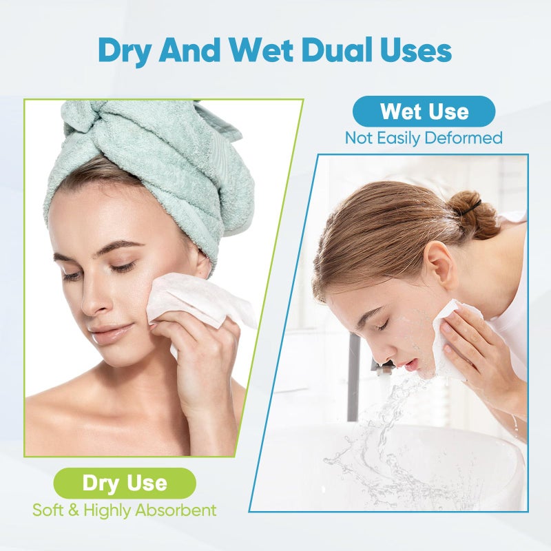 AIDEA AlDEA Face Towels Disposable-600Ct, Face Towelettes for Sensitive Skin, Clean Facial Wipes for Makeup Removing, Facial Cleansing, Travel, Dry Wipes Face Cloths - Image 3
