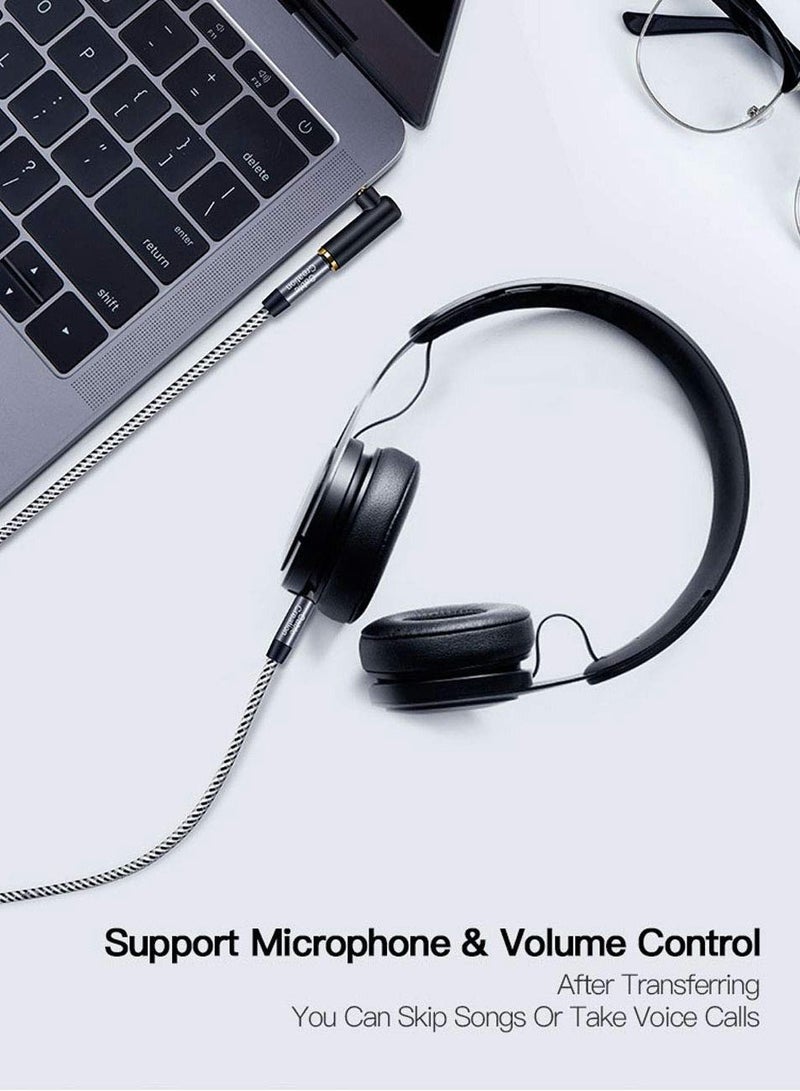 3.5mm 90 Degree Audio Adapter, Right Angle Male to Female Gold-Plated Stereo Jack Adapter 5 Pack - Image 3