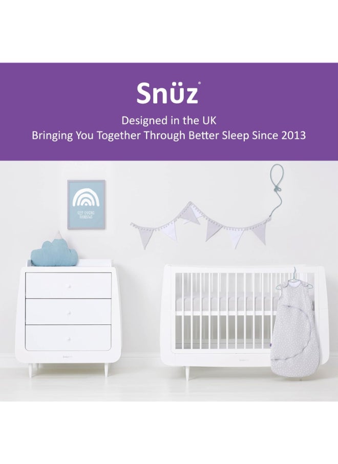 Snuz - Pouch Sleeping Bag For Infant And Baby 2.5 Tog Clever Nappy Change Zip 100% Cotton For Temperatures Within 16 - 20 Celsius Frrom 6 - 18Months Maximum Baby Length 86Cm - White - Image 1