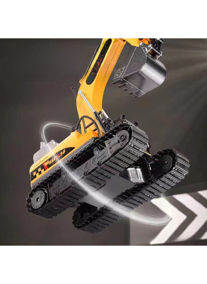 Generic Large Alloy Children's Remote Control Car Excavator Toy Car Boy Electric Excavator Engineering Car Excavator Cross-border-Color:Big Mac Silver/15-Alloy Bucket Bucket Spray [Color Box]]-Proportion:Top With [3 Sets Of Batteries]]  - Image 4