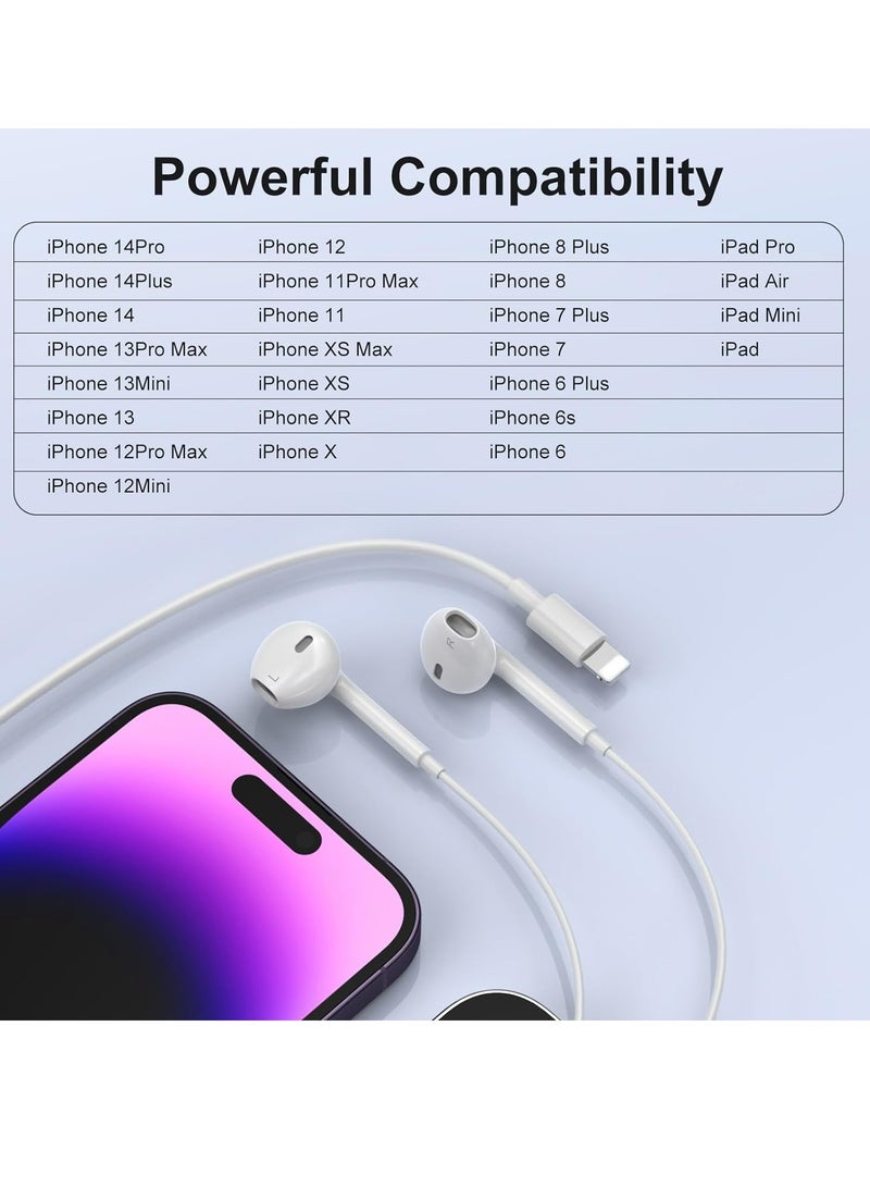 MIGOFAST Earbuds Headphones Wired Earphones with Microphone and Volume Control, Compatible with iPhone 14Pro 14 Pro max 13 13Pro 13Pro Max 12,11 Pro Max,Xs Max,XR,X,7,8 Plus - Image 4