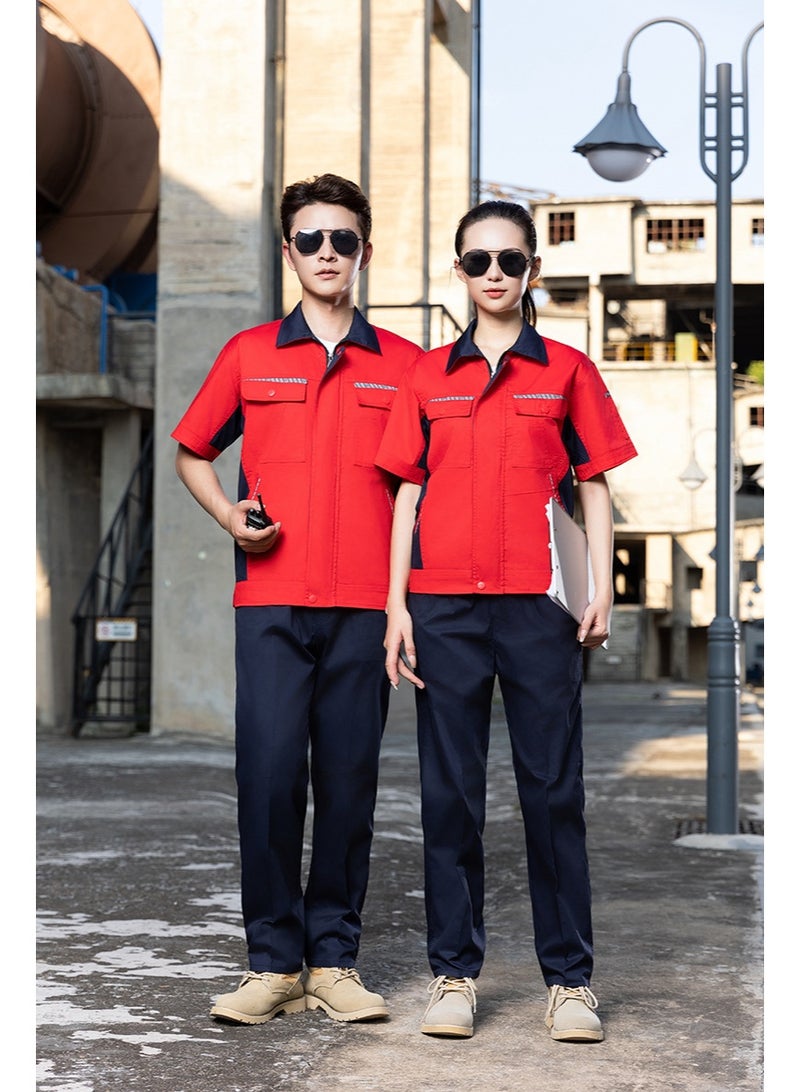 NIBEMINENT Summer Short Sleeve Working Clothes Set Labor Mechanical Workshop Uniforms Auto Repair Factory Engineering Coveralls - Image 2