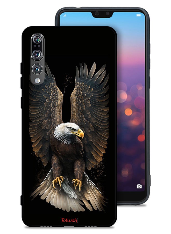 Tolwak Huawei P20 Pro Protective Case Cover Eagle Spread Wings - Image 1