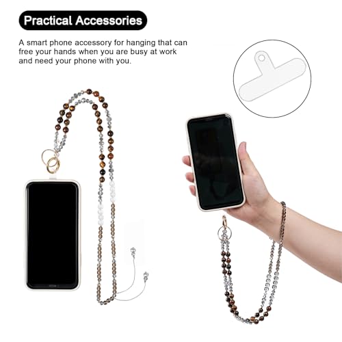 HKNR Retractable Lanyards for ID Badges and Keys with Badge Reels, Natural Stone Beaded Lanyard for Women and Teacher, Cute Lanyard for Cruise, Office and Travel (Black Agate Stone) - Image 4
