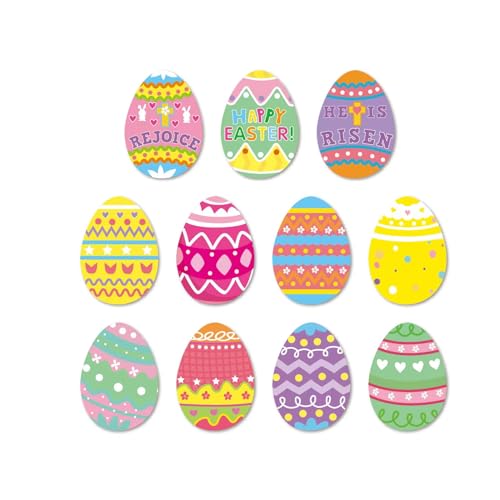 Fanboxk 11Pcs Easter Eggs Yard Signs Outdoor Lawn Decorations,Easter Egg Yard Signs Pathway Markers,Outdoor Spring Party Waterproof Yard Decorations. - Image 5