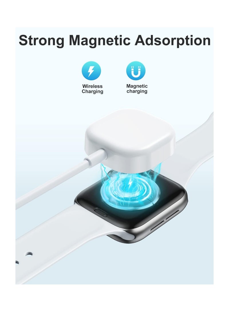 شاحن مغناطيسي لاسلكي محمول لساعة Apple Watch مع كابل USB بطول 1 متر متوافق مع سلسلة 9 و8 و7 و6 وSE و5 و4 و3 و2 و1 - Image 5