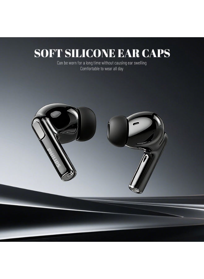 Philips Earbuds, Bluetooth Earbuds, Headphone, Open Ear Ring True Open Ear Headphones, True Wireless Earbuds - Bluetooth ， In-Ear Headphones， Bluetooth 6.0 In-Ear Headphones with 18H Playtime, 13mm Bass Driver, Soft Silicone Ear Caps, Call Noise Reduction, 3D Immersive Sound for iPhone Android TAT1120 black - Image 2
