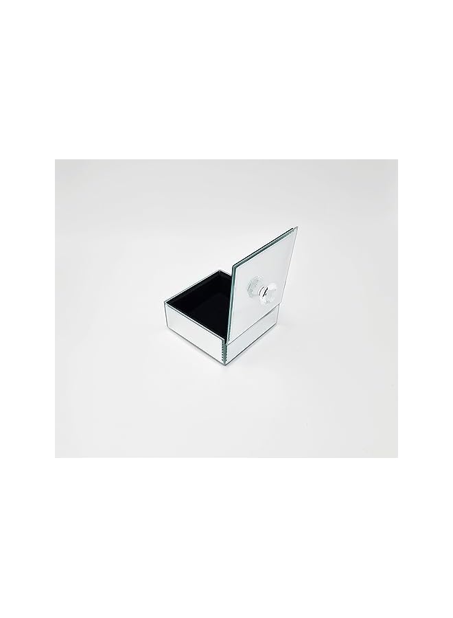 Zaboon Glass Mirror Jewelry Box with Crystal Handle Vintage Jewelry Organizer Box for Rings Earrings Necklaces Bracelets - Image 2