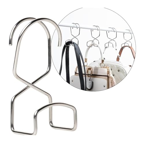 Wiosi Metal Purse Hanger Closet Set of 4 AntiFall Heavy Duty Bag Organizer Hooks for Handbags Backpacks Totes Durable Space Saving Bag Holder and Closet Hook - Image 1