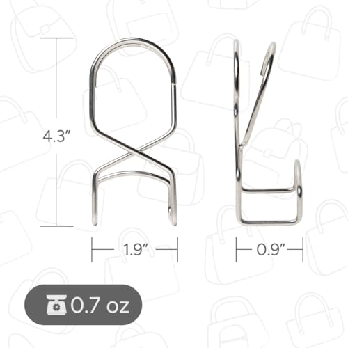 Wiosi Metal Purse Hanger Closet Set of 4 AntiFall Heavy Duty Bag Organizer Hooks for Handbags Backpacks Totes Durable Space Saving Bag Holder and Closet Hook - Image 3