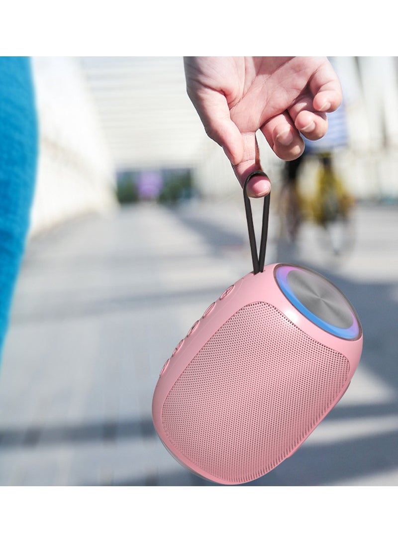 Portable Bluetooth Speaker Crisp Sound Multiple Modes High Volume Subwoofer Ideal for Home Outdoor Use Pink - Image 2
