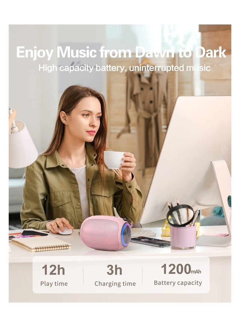 Portable Bluetooth Speaker Crisp Sound Multiple Modes High Volume Subwoofer Ideal for Home Outdoor Use Pink - Image 5