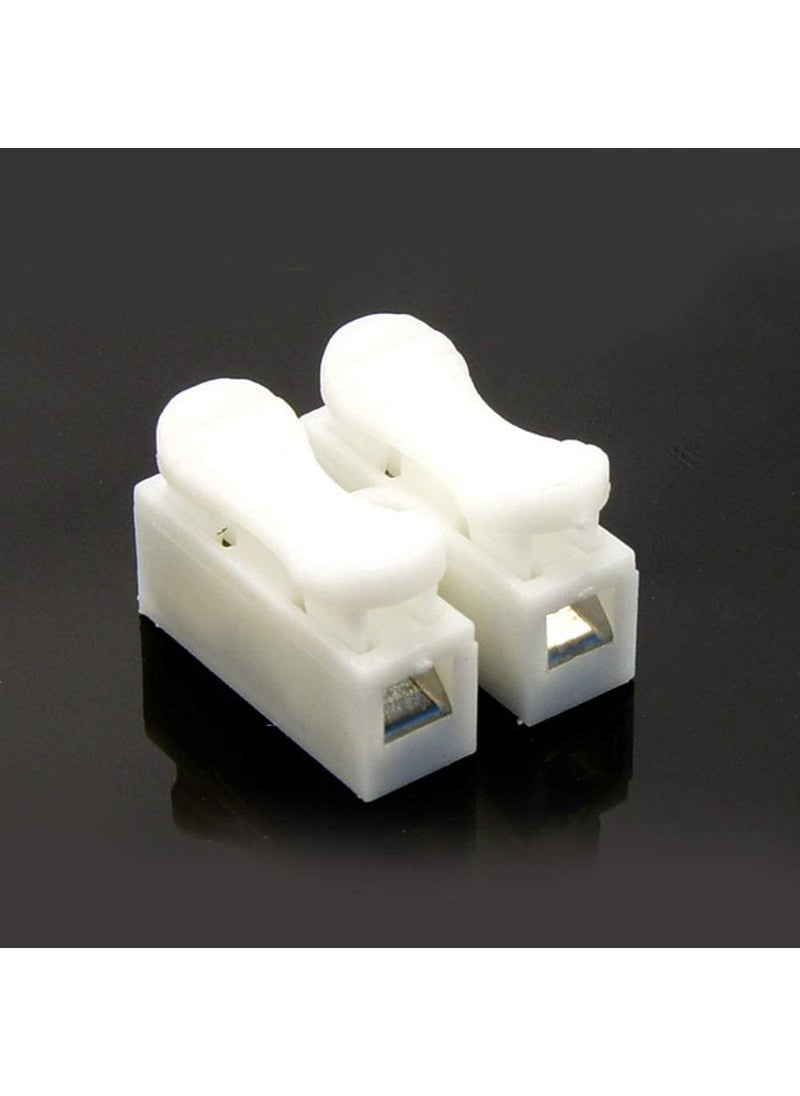 Generic SP Push Type Lock Electric Wire Connectors 2 Bolts Quick Push Type Lock Electric Wire Connectors for Cable Lock Push Connector Terminals White 30 Pcs  - Image 5