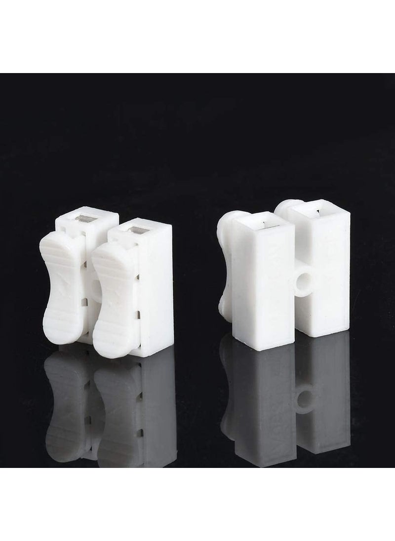 Generic SP Push Type Lock Electric Wire Connectors 2 Bolts Quick Push Type Lock Electric Wire Connectors for Cable Lock Push Connector Terminals White 30 Pcs  - Image 4